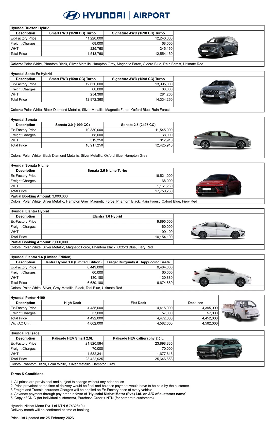 Price List